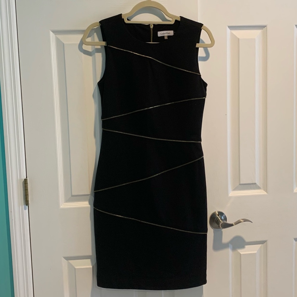 Calvin Klein Black Zipper Dress